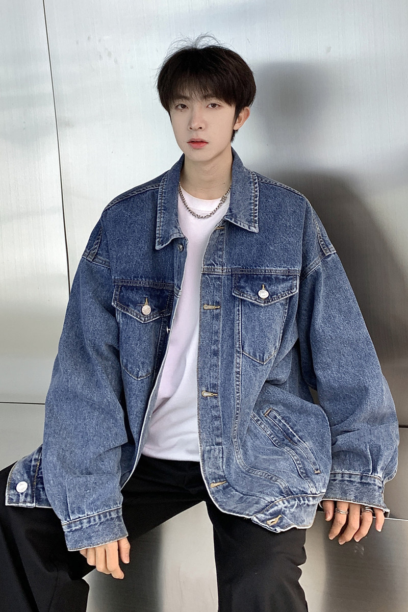 24款牛仔夹克宽松韩版工装潮流水洗情侣外套N991/P98148,男装夹克,星座202