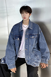 24款牛仔夹克宽松韩版工装潮流水洗情侣外套N991/P98148，男装夹克，星座202