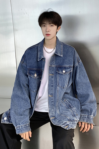 24款 牛仔夹克宽松韩版工装潮流水洗情侣外套 N991/P98 148图片