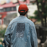 24款男士潮流牌翻领字母刺绣休闲水洗工装牛仔夹克N603/P120，男装夹克，星座202
