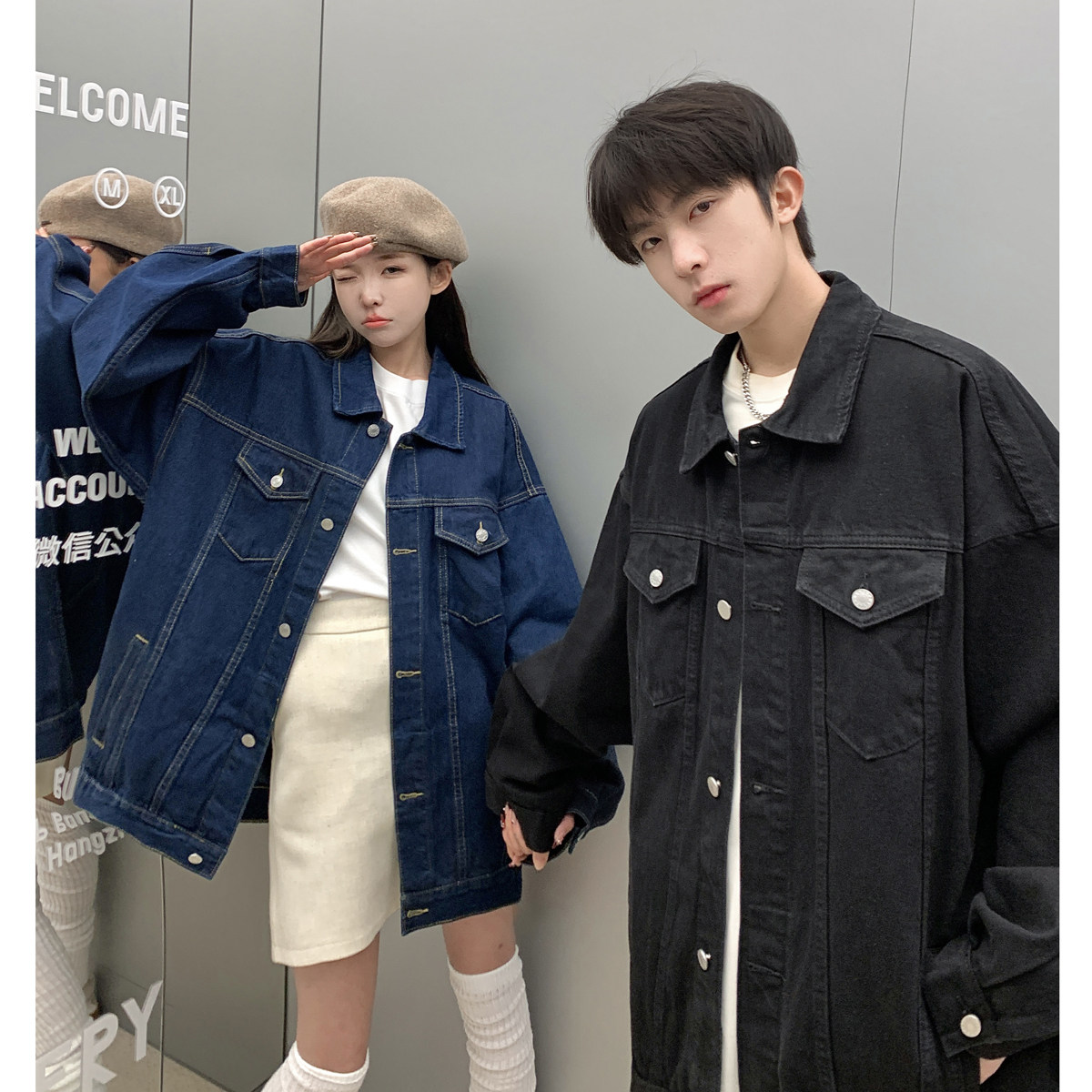 24款牛仔夹克宽松韩版工装潮流水洗情侣外套N991/P98148,男装夹克,星座202