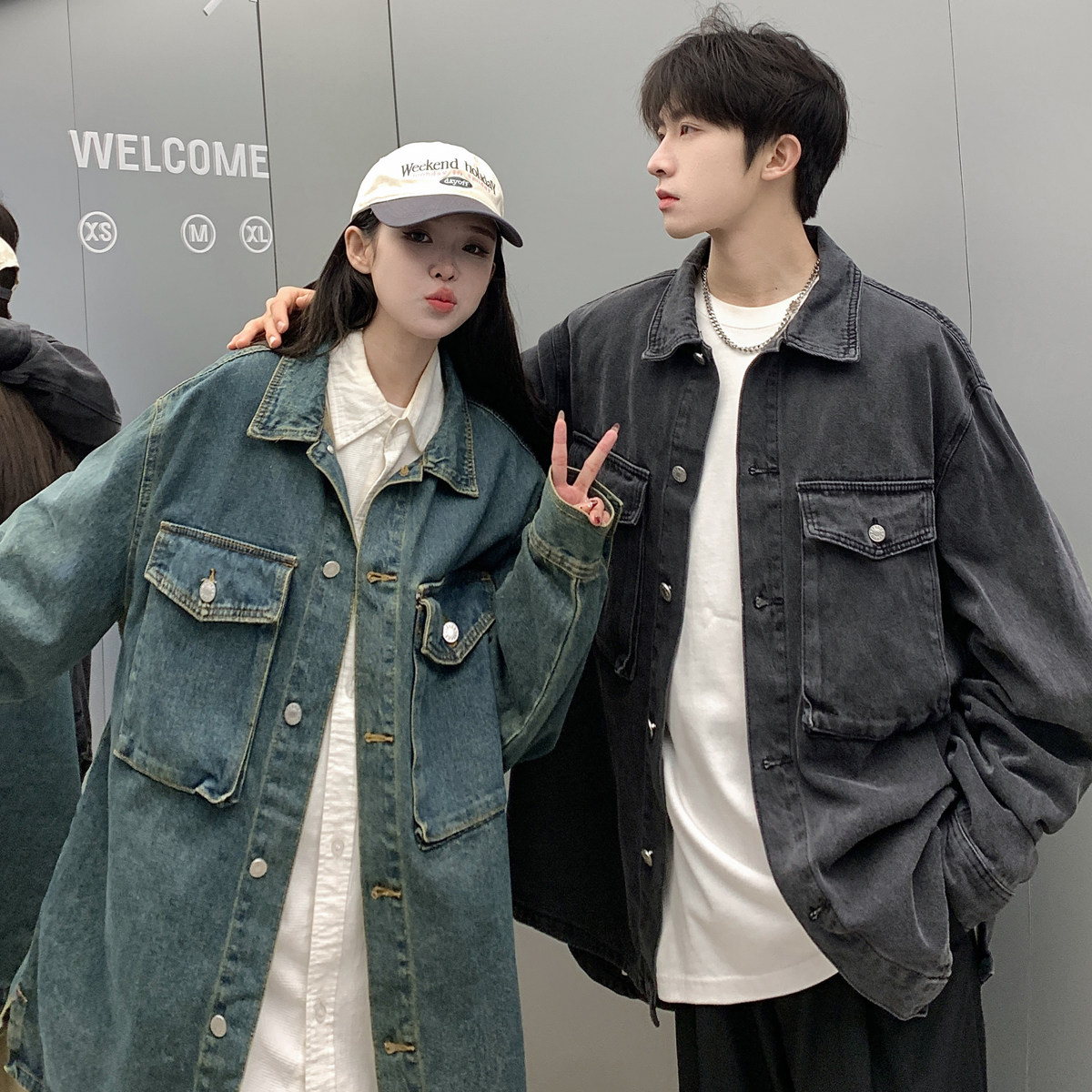 24款新款水洗牛仔情侣潮流衬衫夹克N22/P98,男装夹克,星座202