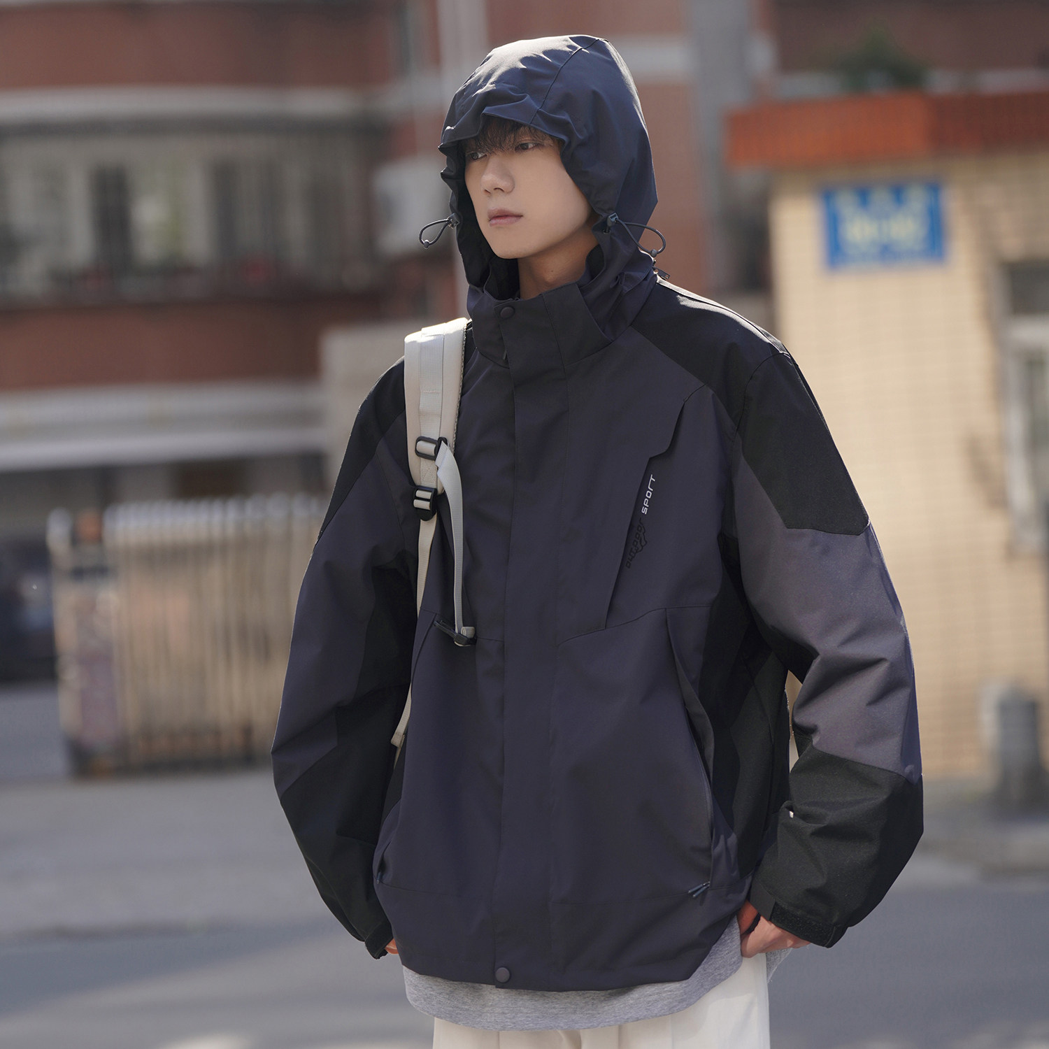 备货充足2026年新款抖音品质潮流撞色冲锋衣外套JK19/P70,男装夹克,星座202