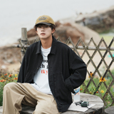 24新款男士斜兜潮流休闲宽松牛仔工装夹克上衣N9001/P105，男装夹克，星座202