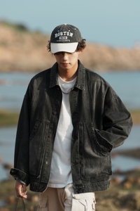 24新款 男士斜兜潮流休闲宽松牛仔工装夹克上衣 N9001/P105图片