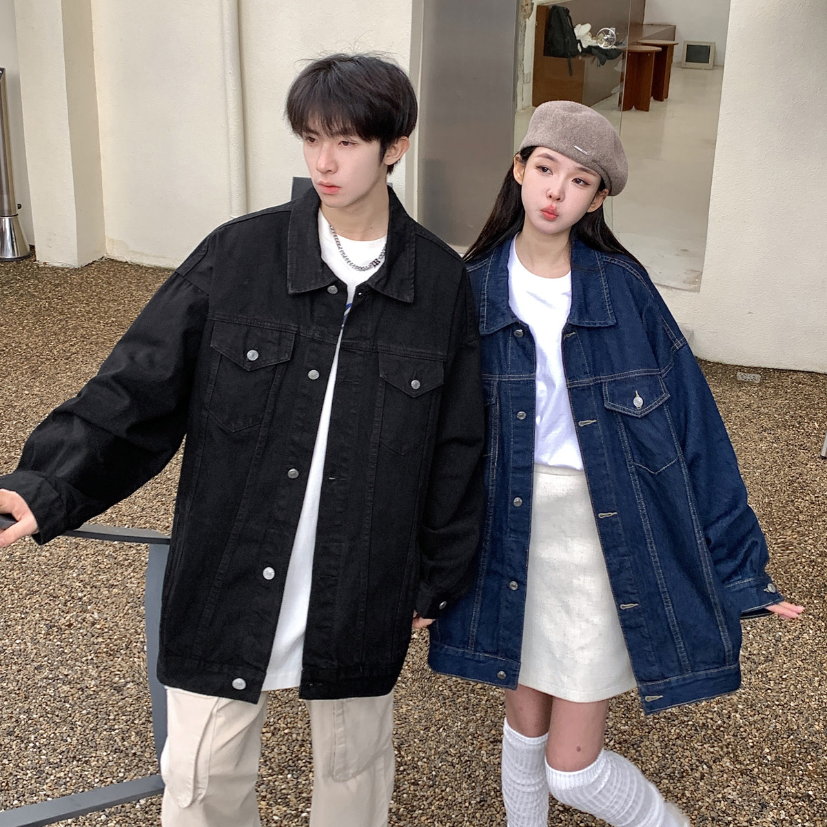 24款牛仔夹克宽松韩版工装潮流水洗情侣外套N991/P98148,男装夹克,星座202