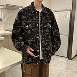 24新款爱心刺绣水洗宽松潮流牛仔夹克2011/P90，男装夹克，星座202