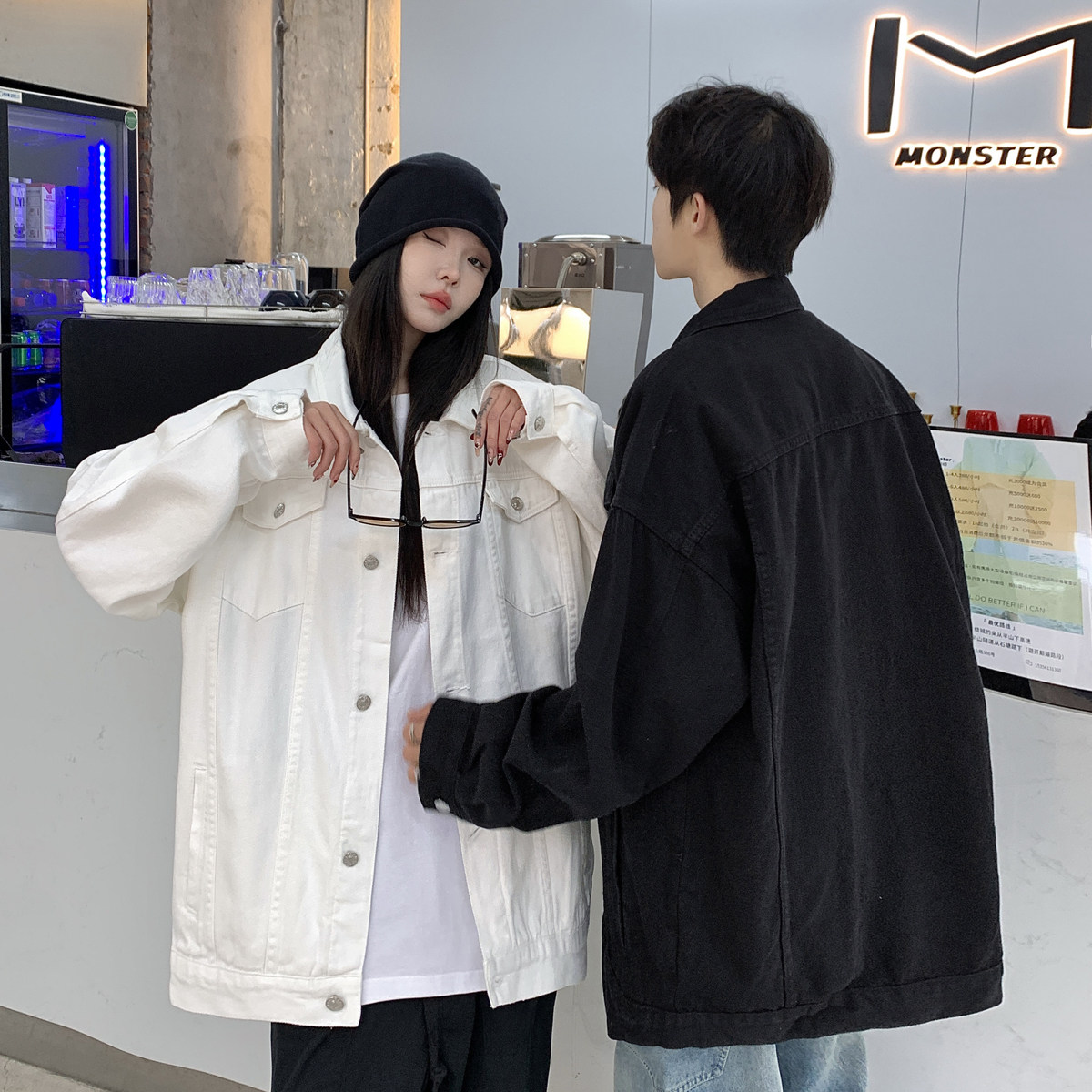 24新款抖音品质男士宽松纯色情侣休闲水洗外套上衣N961/P85,女装短外套,星座202