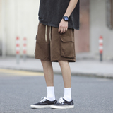 七色夏季新款水洗工装大口袋微弹潮流休闲短裤K2201/P55，男装牛仔裤，星座202