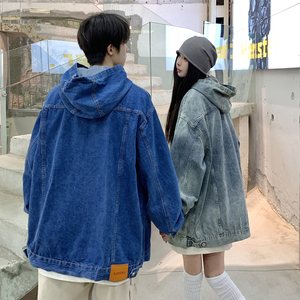 24新款牛仔连帽水洗情侣款卫衣 N55/ P98图片