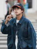 24款男士水洗工装牛仔夹克立体口袋潮流外套上衣N9002/P105，男装夹克，星座202