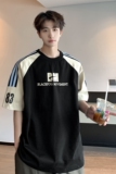 美式潮牌三条杠足球运动风短袖T恤男女情侣街头T6832/P5879，男装T恤，星座202