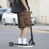 七色夏季新款水洗工装大口袋微弹潮流休闲短裤K2201/P55，男装牛仔裤，星座202