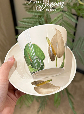 Endless Stars特别好看的杯子复古马蹄莲咖啡杯手握拉花杯猪口杯