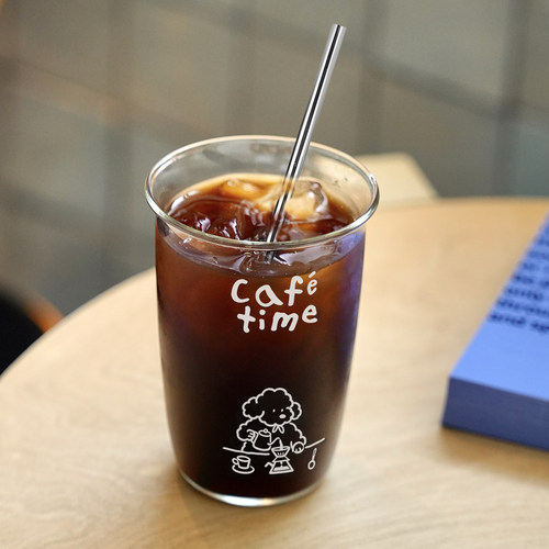 小狗玻璃杯水杯冰美式拿铁耐高温