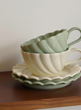 ENDLESS STARS法式优雅花瓣形创意咖啡杯碟下午茶杯碟套装拉花杯