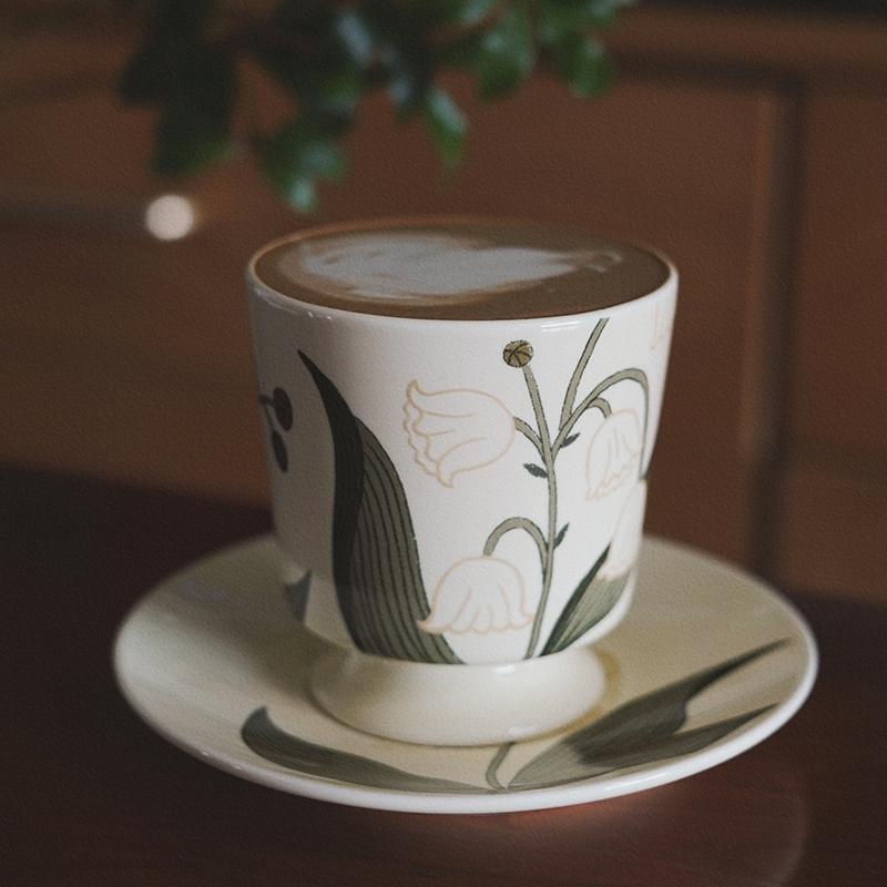 精致好看的咖啡杯碟拉花杯子