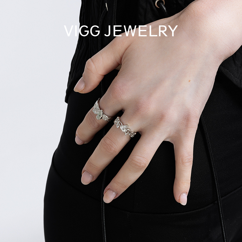 VIGG幻镜开口戒指女时尚个性百搭