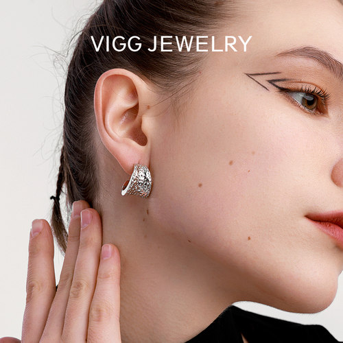 VIGG火山纹耳钉女高级感轻奢小众