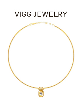 VIGG几何爱心项链女时尚百搭