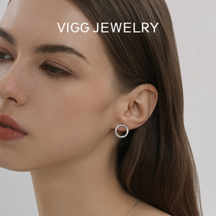 VIGG月晕耳钉女2026新款高级感s925纯银耳饰轻奢小众时尚设计感