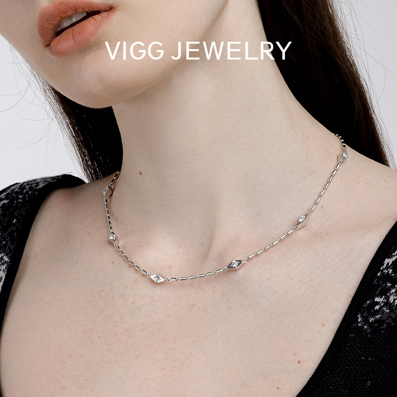 VIGG星光菱形项链女高级感锁骨链