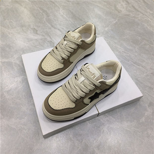 复古星星学生休闲运动鞋 厚底板鞋 2025年秋圆头新款 爆款 女百搭单鞋