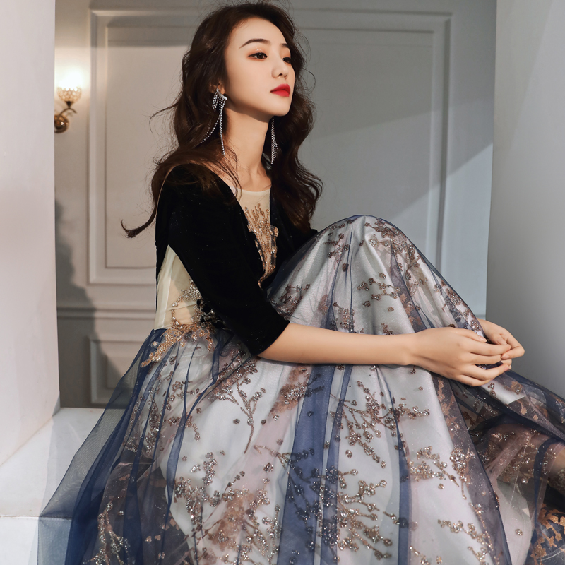 高货速发晚礼服女2025年新款主持人气质高端轻奢宴会订婚连衣裙新
