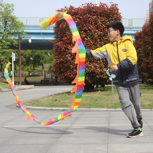 校园学生舞龙甩龙舞龙彩带儿童成人舞飘带空竹龙舞龙甩龙杆舞龙
