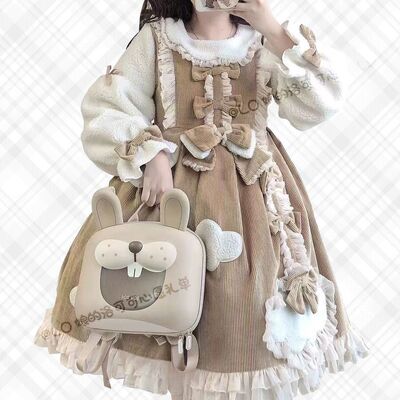 现货秋冬款lolita全套厚实保暖冬季卡哇伊丽塔长袖OP学生连衣裙