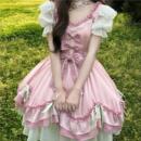 洛丽塔软妹大小姐公主风公主裙 粉色可爱lolita花嫁温柔洋装