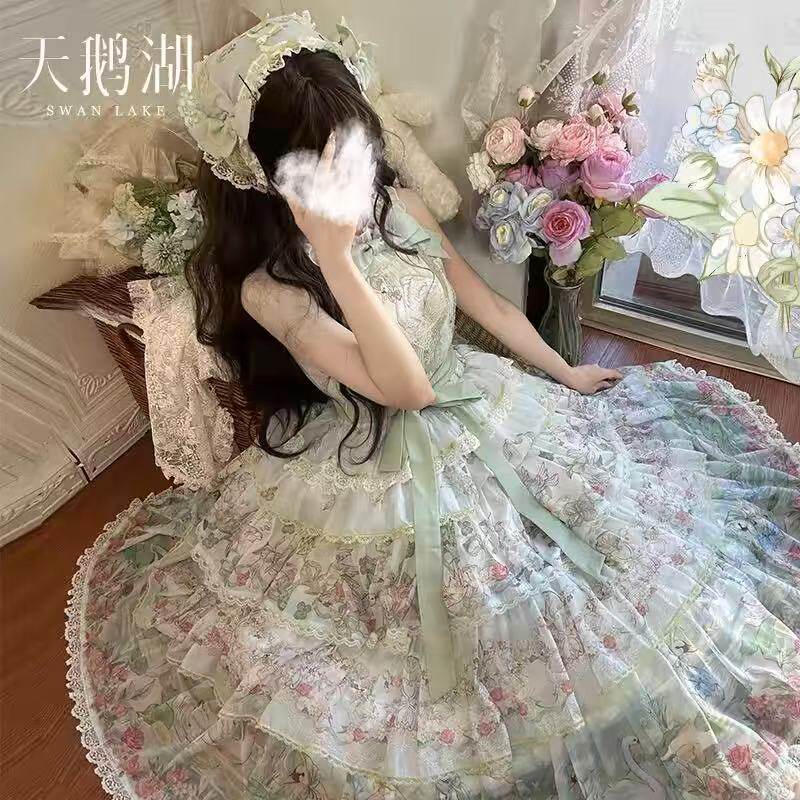 线球猫原创lolita天鹅湖jsk优雅cla洛丽塔日常lo裙连衣裙可爱裙子