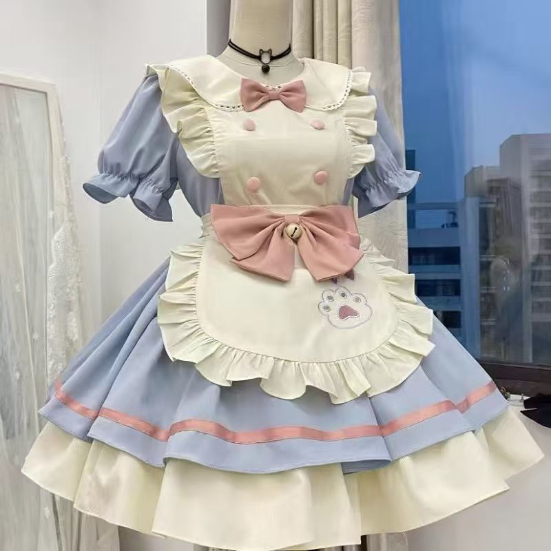 猫咪餐厅可爱op短小女仆lolita连衣裙围裙洛丽塔甜美少女2026新款
