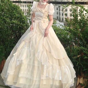 七月樱【呜呼】正版原创连衣裙法式花嫁裙长款礼服裙