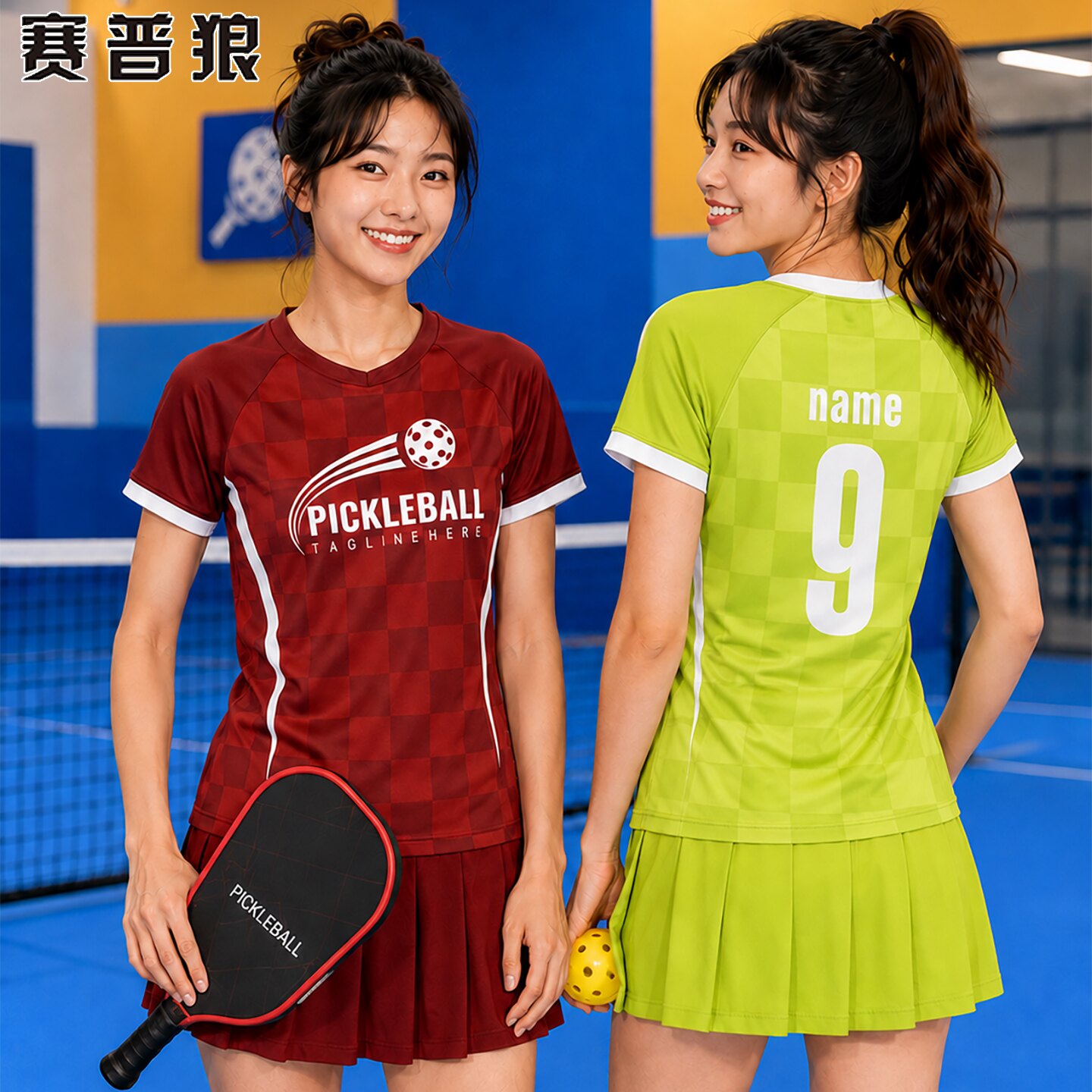 赛普狼匹克球服套装羽毛球服速干衣短袖女款夏季新款定制运动服
