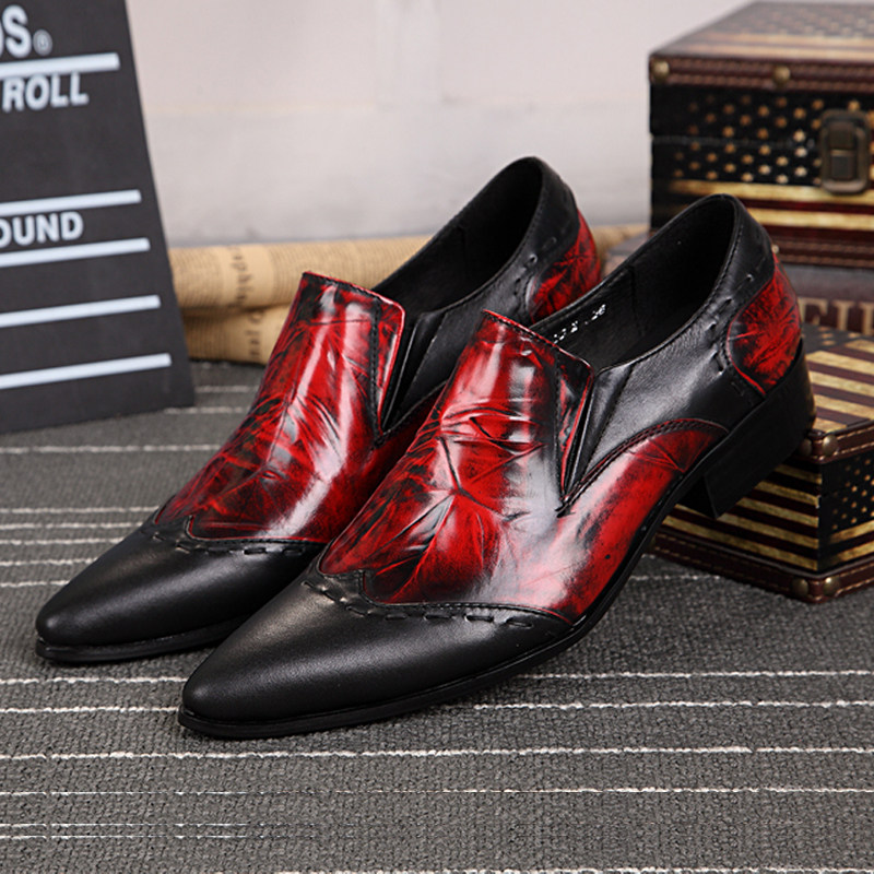 牛皮潮shoes男鞋2019新款低帮韩版百搭男士皮鞋尖头时尚发型师鞋