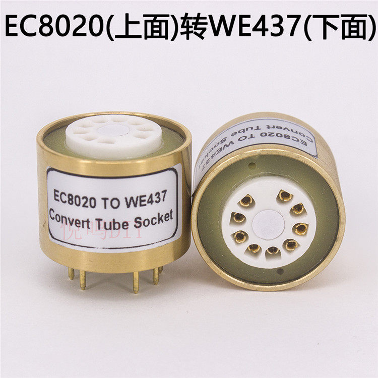 电子管转换座 EC8020(插上面)转WE437电子管管座 原机