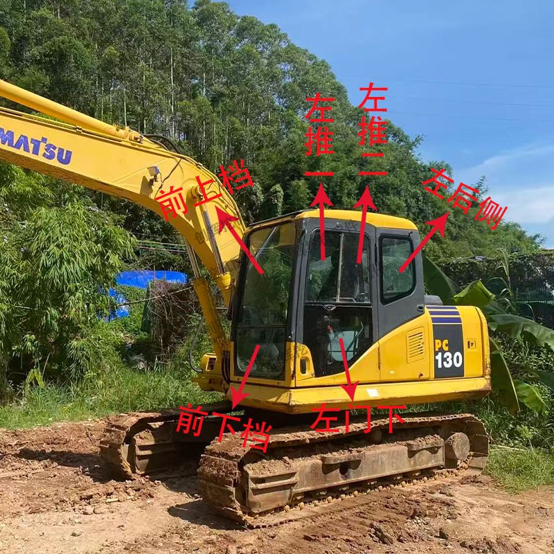 挖机配件适用小松PC110-7/PC130-7驾驶室挡风玻璃前后上下档玻璃