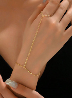 日韩ins风金属手指链几何亮片细链条手环个性冷淡风潮流饰品