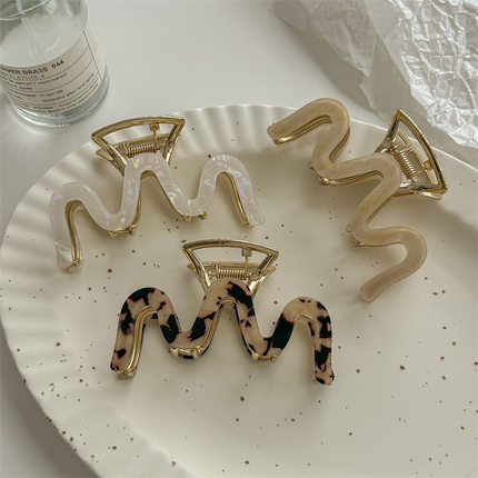 复古金属发夹后脑勺盘发抓夹女夏季感鲨鱼夹子头饰发卡26年高级感