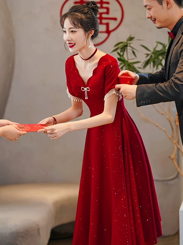 Вечернее платье для невесты, бордовое свадебное платье, юбка, подходит для подростков, коллекция 2023