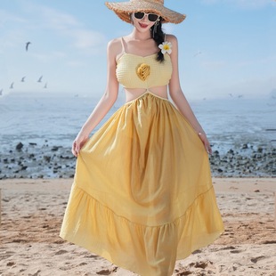 2026新款泳衣女分体三件套高级感长裙比基尼纯欲度假性感温泉泳装