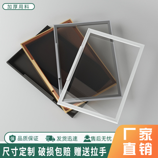 极简玻璃柜门窄边铝框上下翻玻璃门餐边橱柜酒柜书柜门衣柜移门