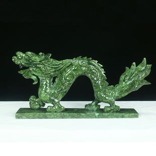 天然玉石青龙摆件办公室店铺庭院家居装饰品小号生肖龙白虎装饰品