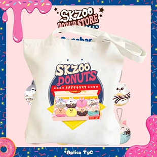 SKZOO POPUP STORE 2025可爱的图案印花容量棉布袋简约单肩手提包