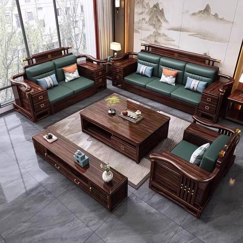 新中式乌金木实木沙发组合客厅2026新款冬夏两用储物高端古典家具