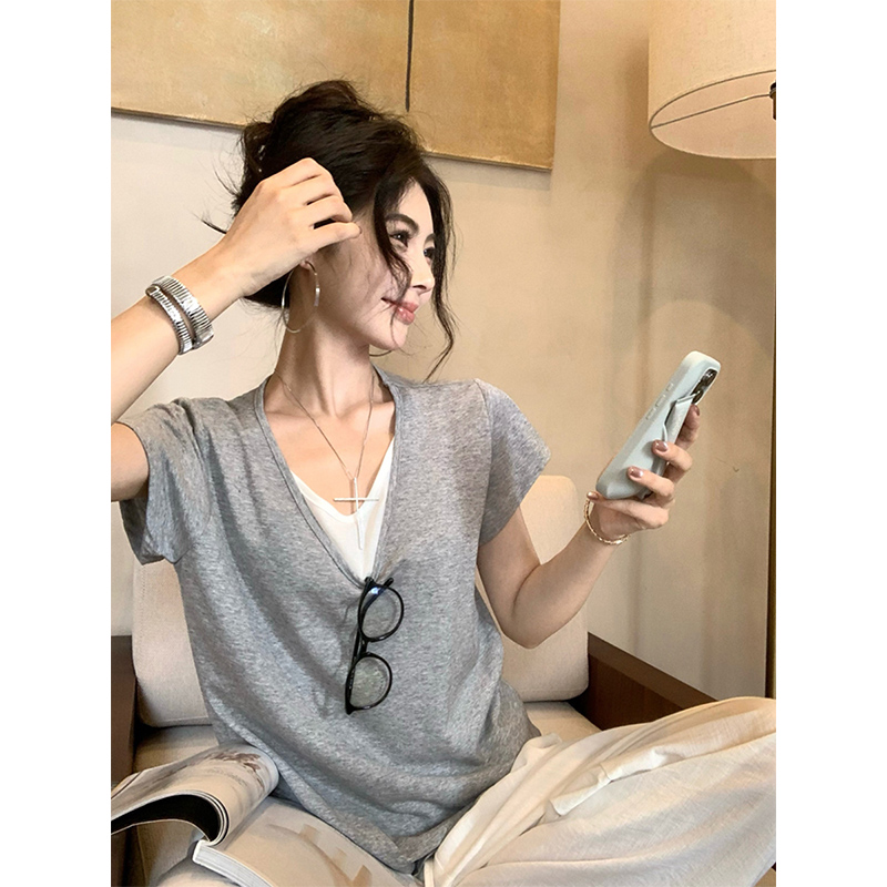 通勤慵懒风宽松短袖t恤女