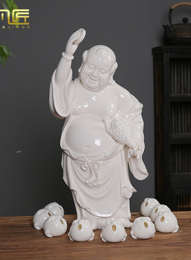 刘海戏金蟾摆件礼品玄关德化白瓷