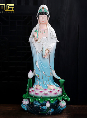 供奉陶瓷立式禅意风摆件观音佛像