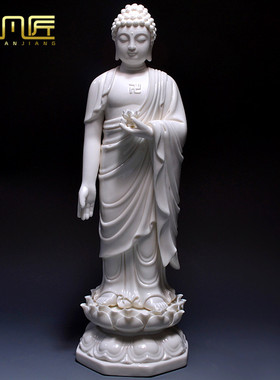 德化陶瓷西方三圣供奉阿弥陀佛像